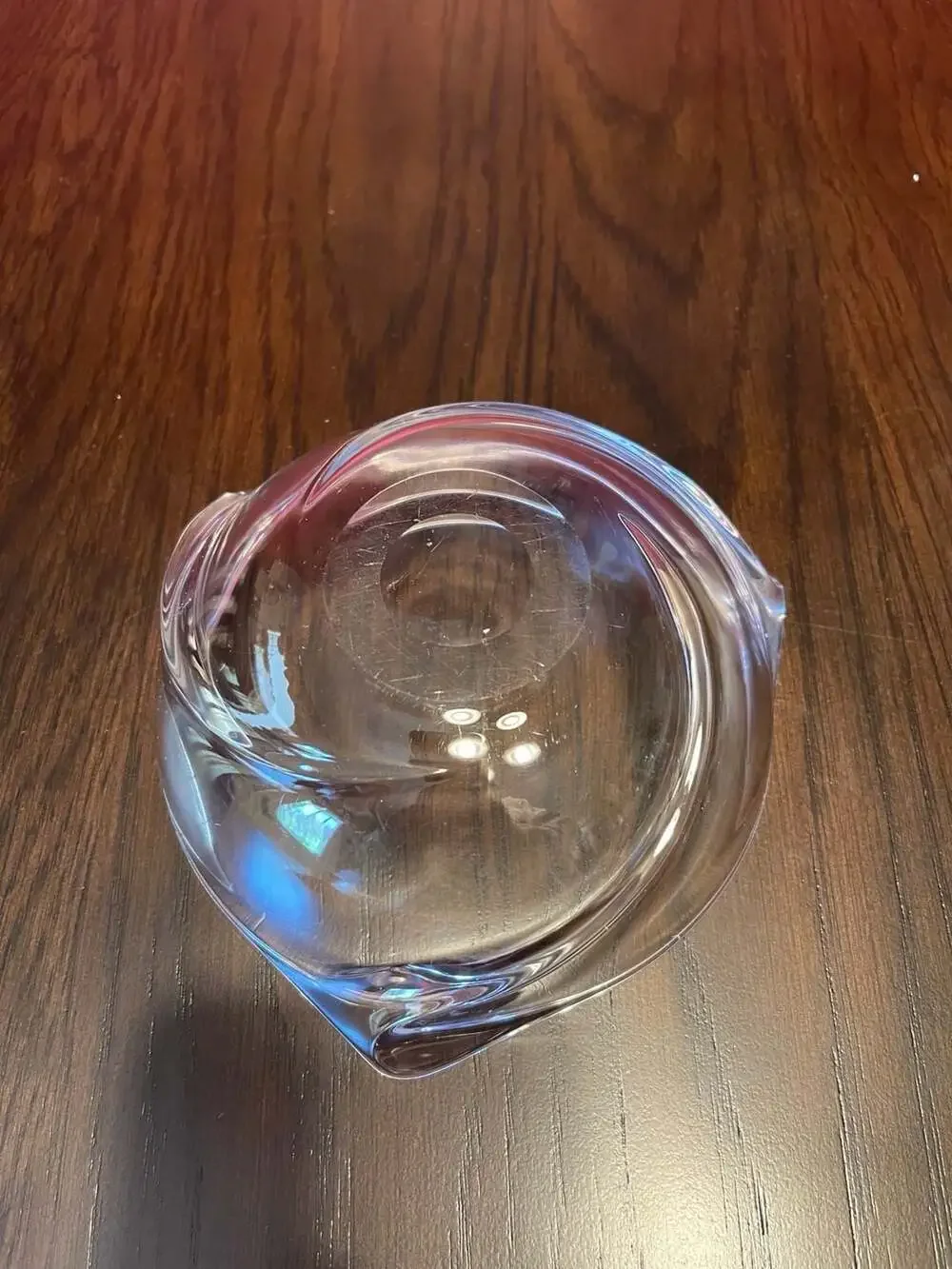 Val St. Lambert Belgium Crystal Romy Pattern 6.5” Trefoil Swirl Bowl 1961-1972